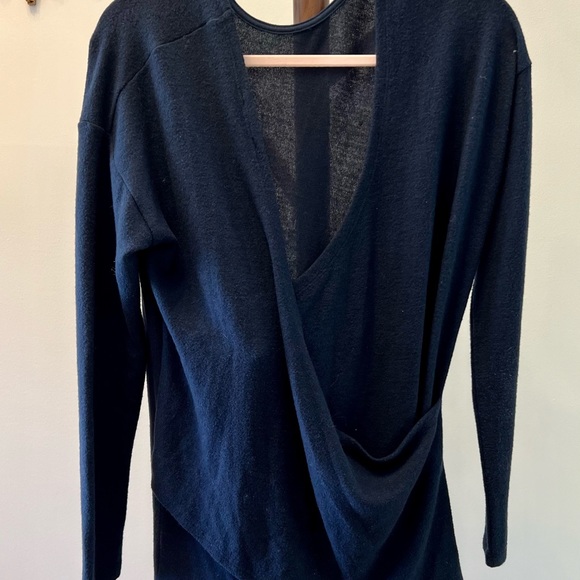 NWOT J.Crew Navy Blue Reversible V-back long-sleeve tunic - Picture 8 of 12